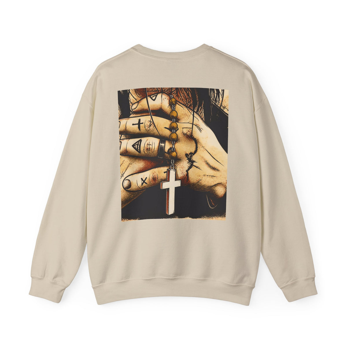 Obey The Hustle Crewneck Sweatshirt — "Respect the Struggle" Graphic Sweatshirt with Cross Back Art
