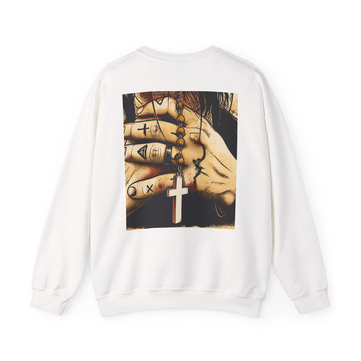 Obey The Hustle Crewneck Sweatshirt — "Respect the Struggle" Graphic Sweatshirt with Cross Back Art