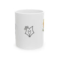 Floral Fox Ceramic Mug — Cute Hand-Drawn Flower & Fox Line Art (11oz, 15oz)