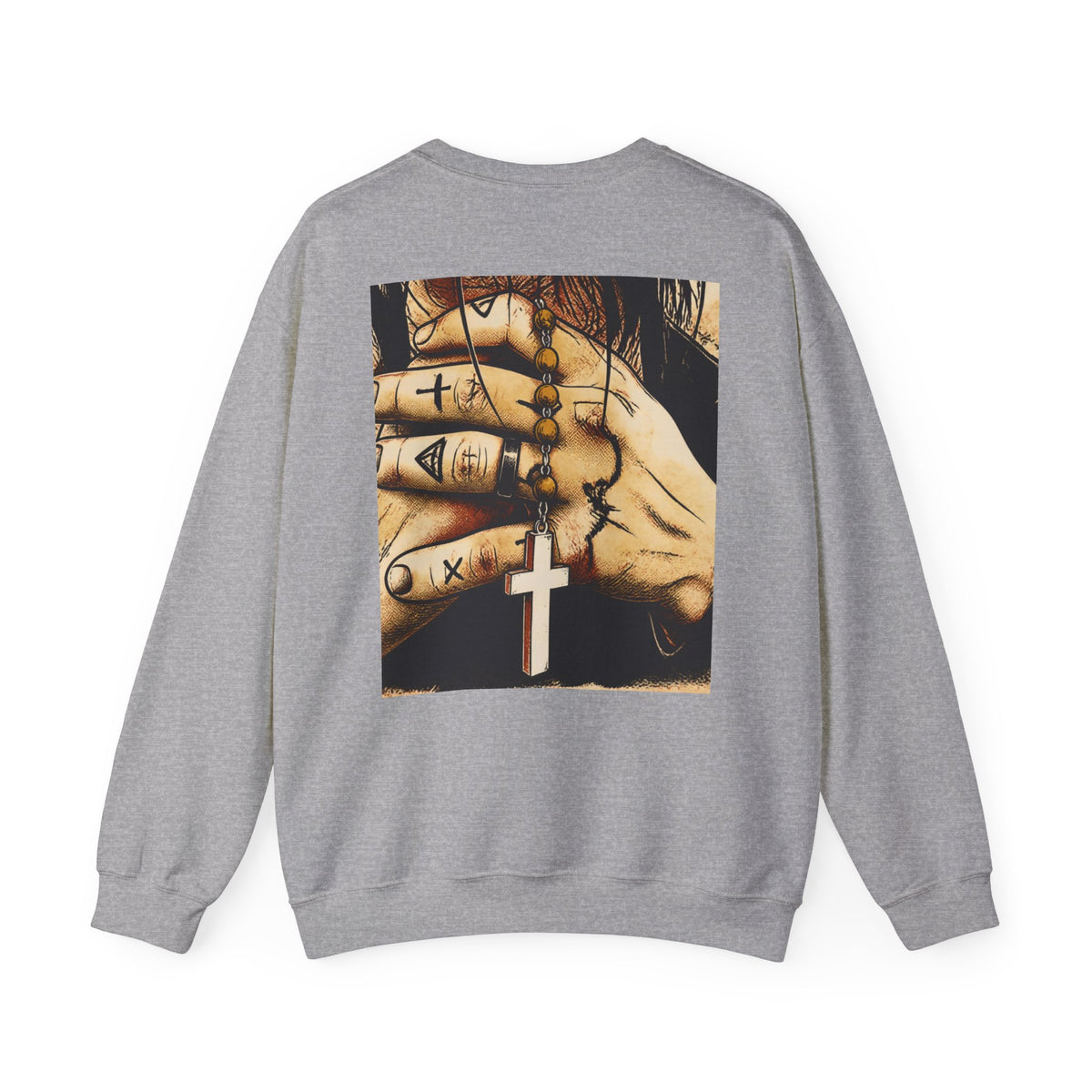 Obey The Hustle Crewneck Sweatshirt — "Respect the Struggle" Graphic Sweatshirt with Cross Back Art